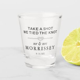We Tied The Knot Personalized Wedding Shot Glass