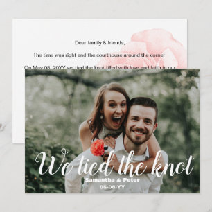 We tied the Knot Photo Wedding Announcement