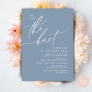 We tied the knot, Romantic Wedding Dinner Party Invitation