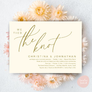 We Tied The Knot Romantic Wedding Elopement Dinner Invitation