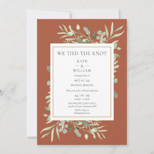 We Tied The Knot Terracotta Elopement Announcement