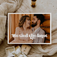 We tied the knot Vintage retro script photo