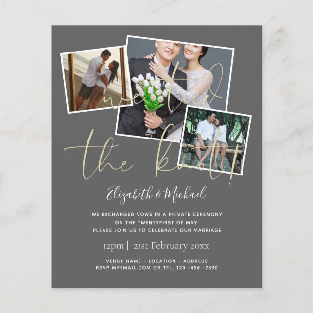 We Tied The Knot Wedding Announcement Invitations (Front)