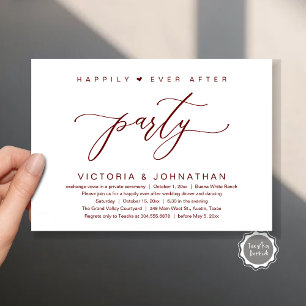 We Tied The Knot, Wedding Elopement Dinner Party Invitation