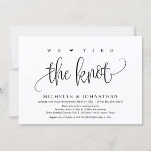 We Tied The Knot, Wedding Elopement Party  Invitat Invitation
