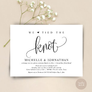 We Tied The Knot, Wedding Elopement Party Invitat Invitation