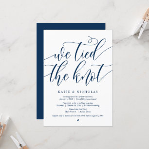 We tied the knot, Wedding Elopement Party Invitation