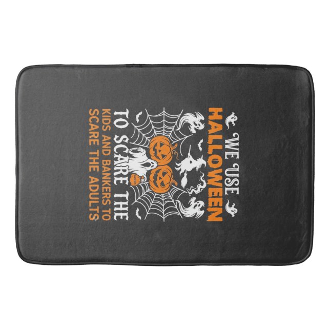 We Use Halloween Scare Ghost Pumpkins Witch Spider Bath Mat (Front)