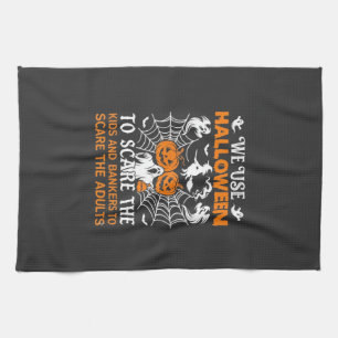 We Use Halloween Scare Ghost Pumpkins Witch Spider Kitchen Towel
