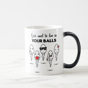 We Used To Live In Your Balls, Custom Name Dad Magic Mug