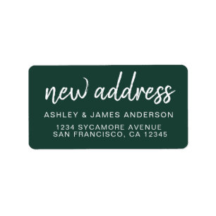 We’ve Moved Classic Dark Green New Address Label