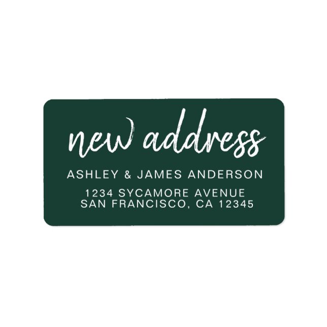 We’ve Moved Classic Dark Green New Address Label (Front)