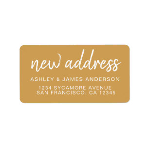 We’ve Moved Classic Honey Gold New Address Label
