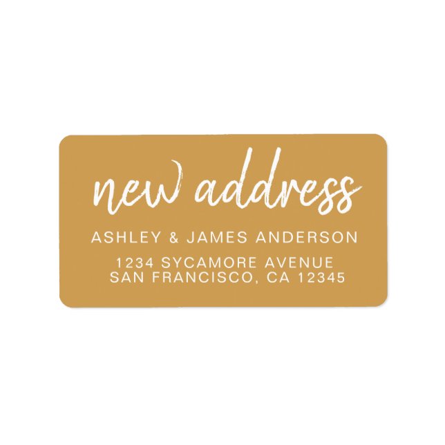 We’ve Moved Classic Honey Gold New Address Label (Front)