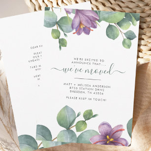 We’ve Moved Greenery Eucalyptus Floral Moving Announcement