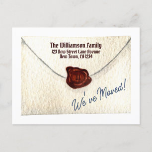 We’ve Moved Medieval Monogram Moving Announcement Postcard