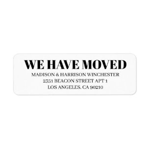 We’ve moved modern serif black white custom 