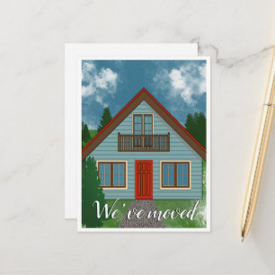 We’ve Moved New Country House Red Door Announcement Postcard