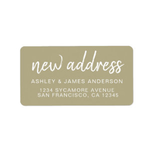 We’ve Moved Pale Olive Green New Address Label