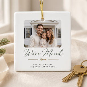 We’ve Moved Personalized Family Photo New Home Ceramic Ornament