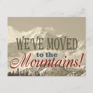 We’ve Moved to Mountains! Typography Address Chg Announcement Postcard