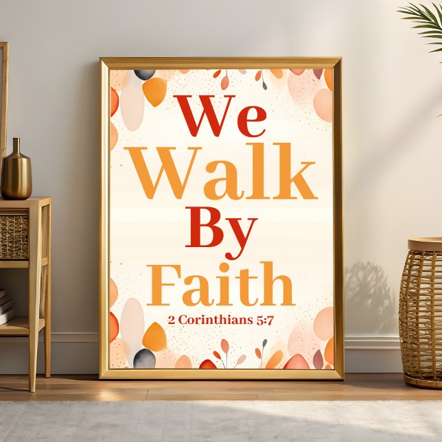  We walk by faith Boho Christian Wall Art Print (Creator Uploaded)