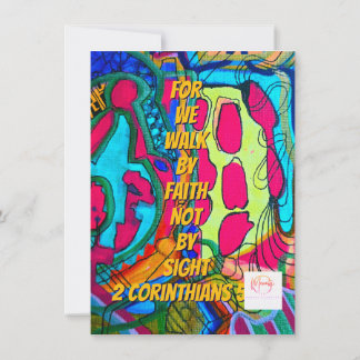 We walk by faith not by sight  card