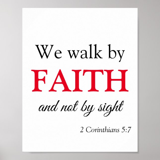 We walk by Faith  Poster (Front)