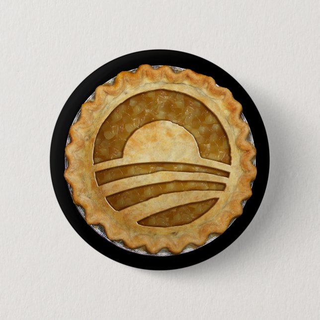"We Want Pie!" Obama Pie Button (Front)