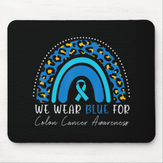 We Wear Blue Colourectal Colon Cancer Leopard Rain Mouse Pad