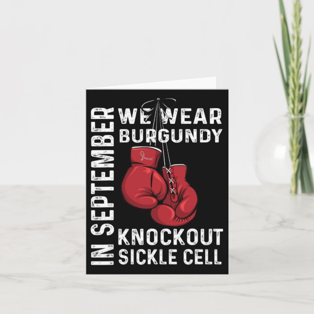 We Wear Burgundy Knockout Sickle Cell Anemia Aware Card (Front)