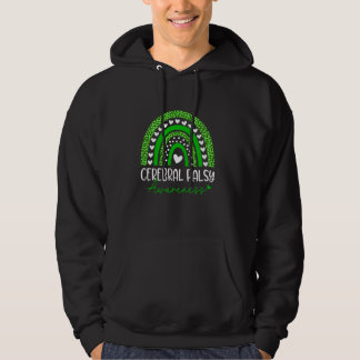 We Wear Green Cerebral Palsy CP Awareness Rainbow  Hoodie
