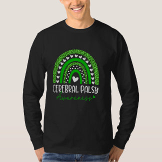 We Wear Green Cerebral Palsy CP Awareness Rainbow  T-Shirt