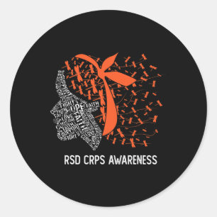 We Wear Orange For Rsd Crps Awareness 2  Classic Round Sticker