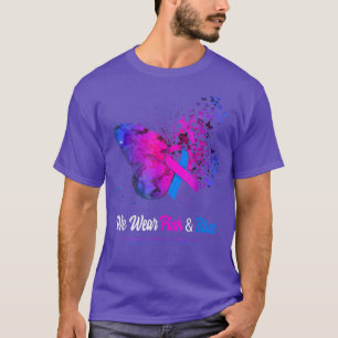 We Wear Pink And Blue Pregnancy Infant Loss Awaren T-Shirt