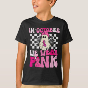 We Wear Pink Funny Ghost Halloween Breast Cancer T-Shirt