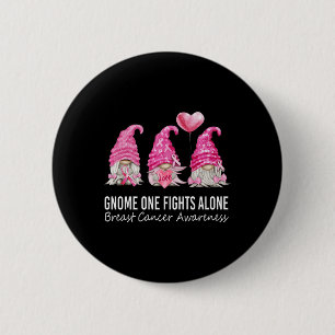 We Wear Pink Gnome Gnomies Breast Cancer Awareness 2 Inch Round Button