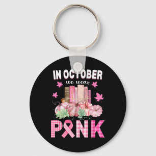 We Wear Pink Library Crew Fall Halloween Breast Ca Keychain