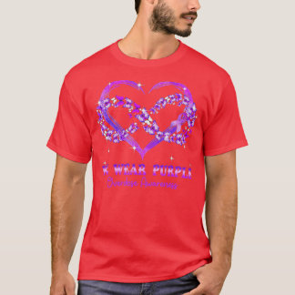 We Wear Purple Butterfly Heart Overdose Awareness T-Shirt