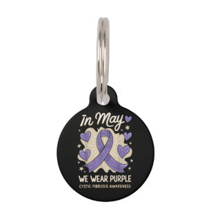 We Wear Purple Cystic Fibrosis Awareness Pet Tag