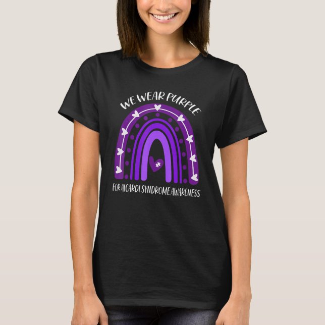 We Wear Purple For Aicardi Syndrome Awareness Rain T-Shirt (Front)