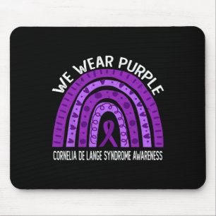 We Wear Purple For Cornelia De Lange Syndrome Awar Mouse Pad