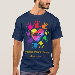 We Wear Rainbow Hands colours For ODD Awareness  T-Shirt