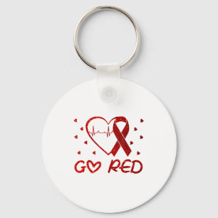 We Wear Red At February Go Red Heart Disease Aware Keychain
