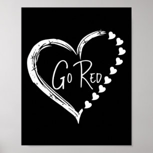 We Wear Red At February Go Red Heart Disease Aware Poster