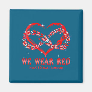 We Wear Red Butterfly Heart Heart Disease Awarenes Magnet