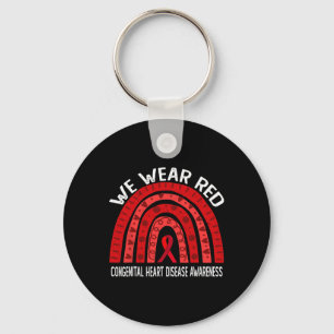 We Wear Red For Congenital Heart Disease Awareness Keychain