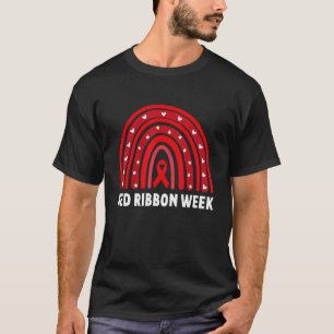 We Wear Red For Red Ribbon Week Awareness Leopard T-Shirt