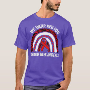 We Wear Red For Red Ribbon Week Awareness Leopard T-Shirt