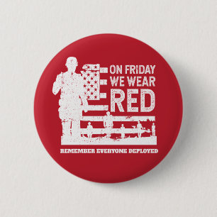 We Wear Red Friday Soldier 2 Inch Round Button